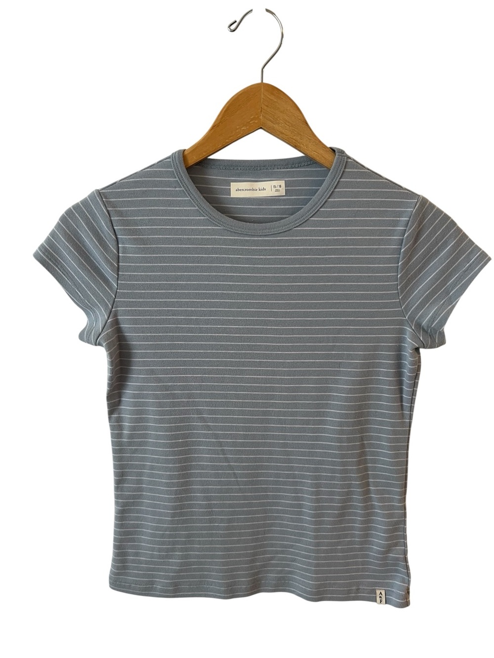 abercrombie kids Blue Striped Crew-Neck T-Shirt.Sz:15-16